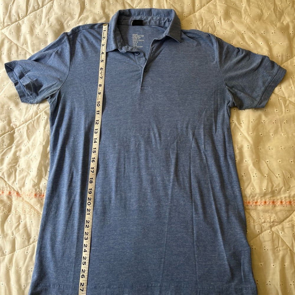 H&M Men’s Blue Polo Shirt Soft Cotton Blend Size Medium